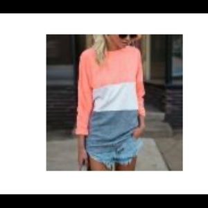 Long sleeve color block shirt